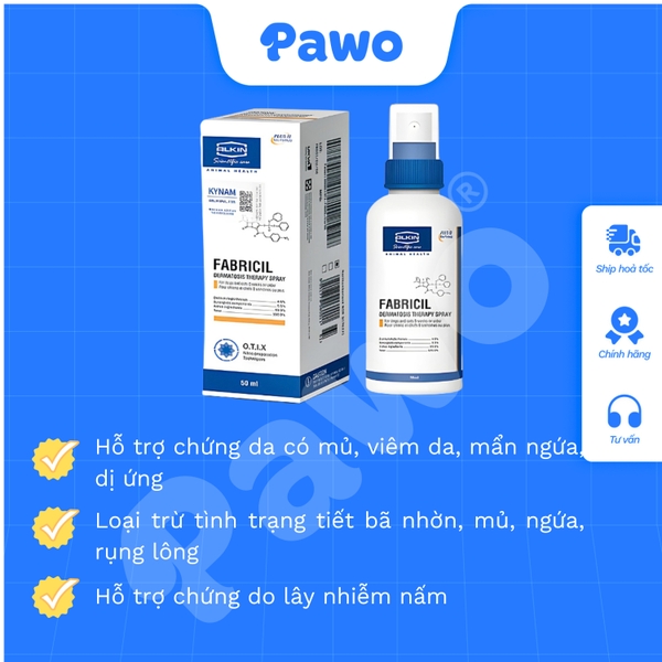 Thuốc xịt trị da sài ghẻ mưng mủ FABRICIL PAWO