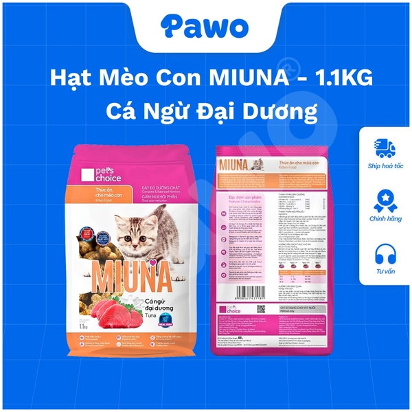 Hạt Miuna Kitten Cá Ngừ 1.1KG | PAWO