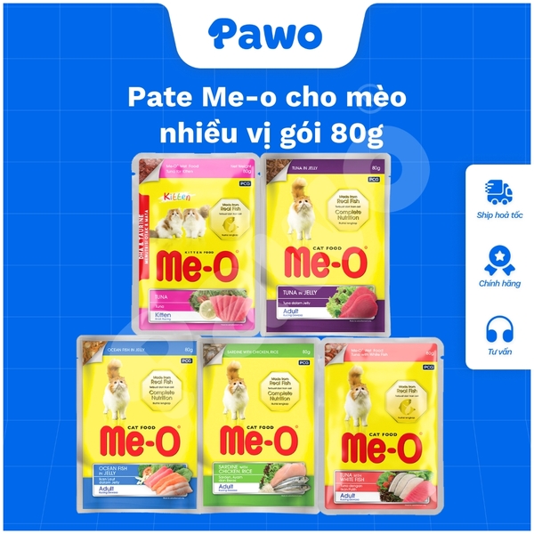 Pate Me-o cho mèo nhiều vị gói 80g | PAWO