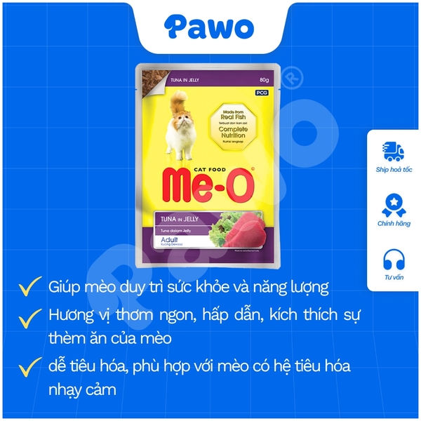 Pate Me-o cho mèo nhiều vị gói 80g | PAWO