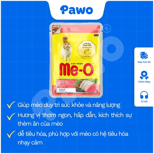 Pate Me-o cho mèo nhiều vị gói 80g | PAWO