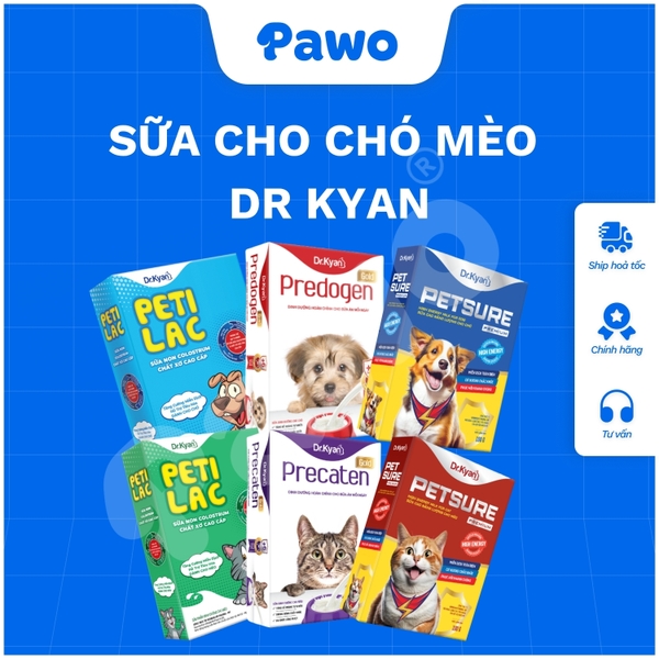 Sữa cho chó mèo Dr Kyan Predogen Precaten Petsure Petilac [Hộp 100g] PAWO