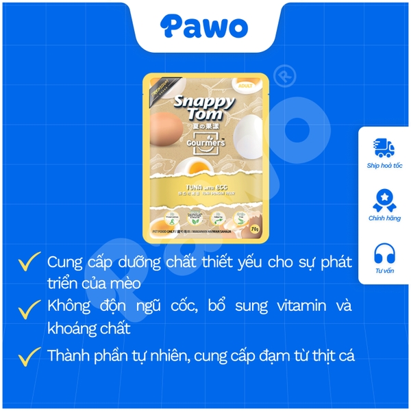 Pate SNAPPY TOM GOURMET Cá Ngừ Trái Cây, Gà Rau 70g - PAWO
