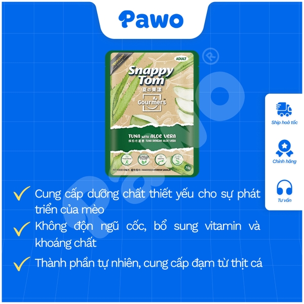 Pate SNAPPY TOM GOURMET Cá Ngừ Trái Cây, Gà Rau 70g - PAWO