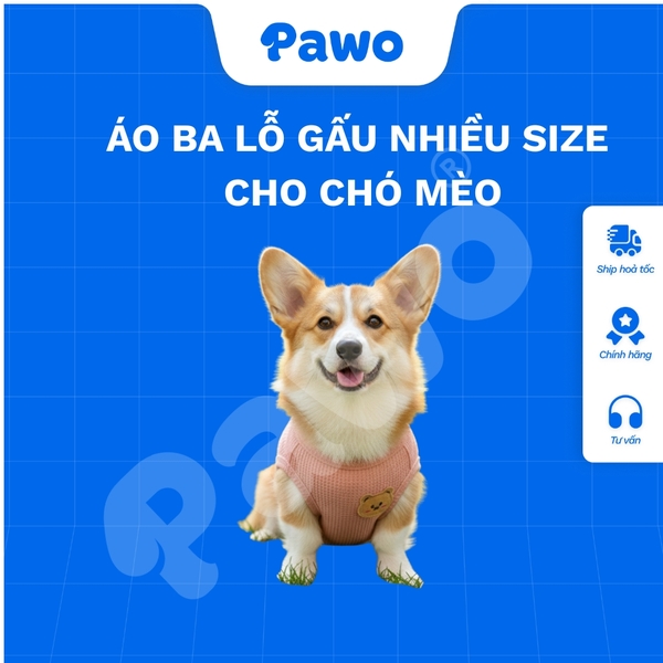 Áo ba lỗ gấu nhiều size cho chó mèo - PAWO