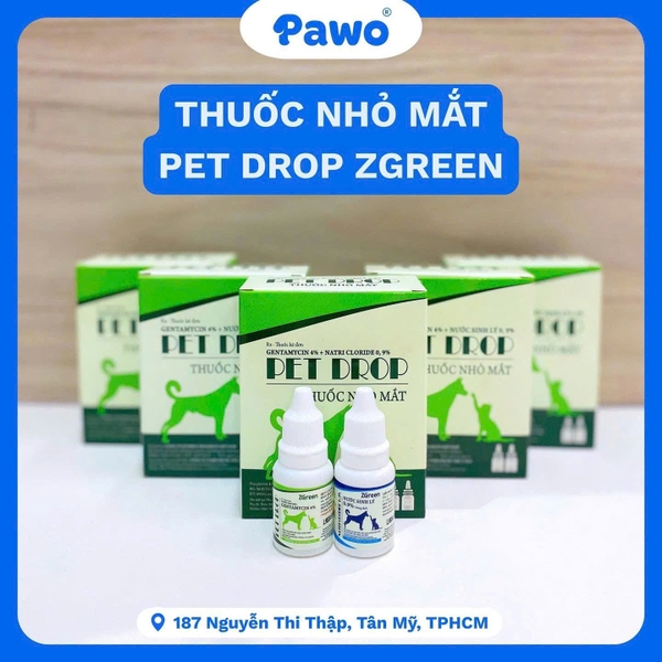 Thuốc nhỏ mắt Pet Drop ZGreen hộp 2 lọ 10ml PAWO