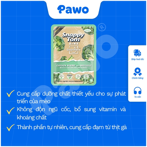 Pate SNAPPY TOM GOURMET Cá Ngừ Trái Cây, Gà Rau 70g - PAWO