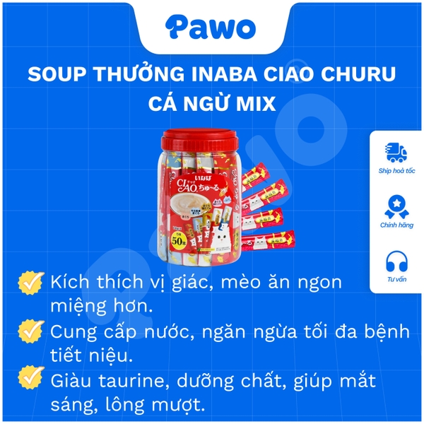 Soup thưởng INABA CIAO churu cho mèo | PAWO