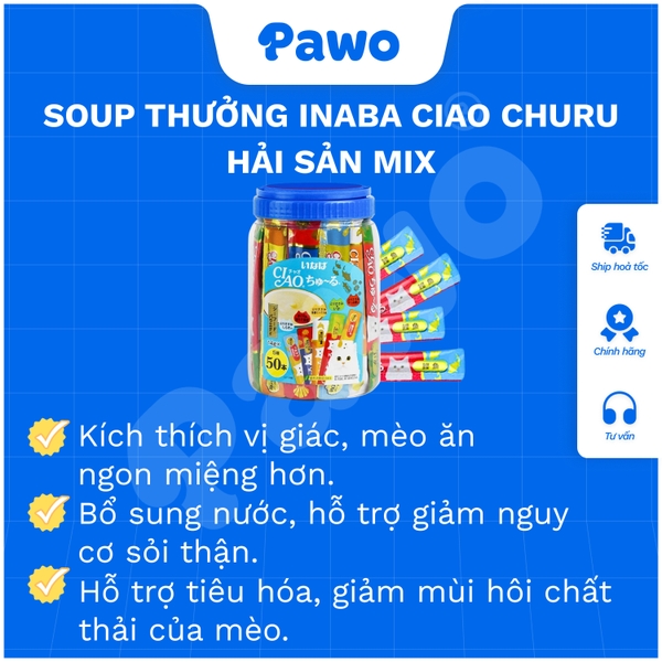 Soup thưởng INABA CIAO churu cho mèo | PAWO