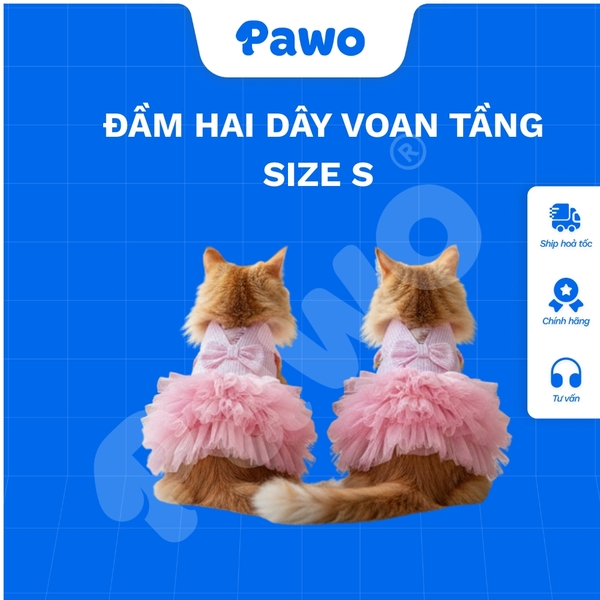 Đầm hai dây voan tầng - PAWO