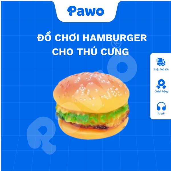Đồ chơi nhựa tiếng kêu hình Hamburger, củ lạc cho thú cưng - PAWO