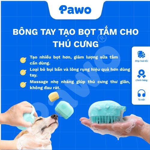 Bông tay tắm tạo bọt nhiều màu | PAWO