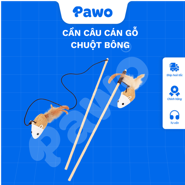 Cần câu cán gỗ chuột bông - PAWO