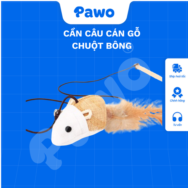 Cần câu cán gỗ chuột bông - PAWO