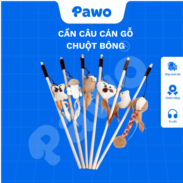 Cần câu cán gỗ chuột bông - PAWO