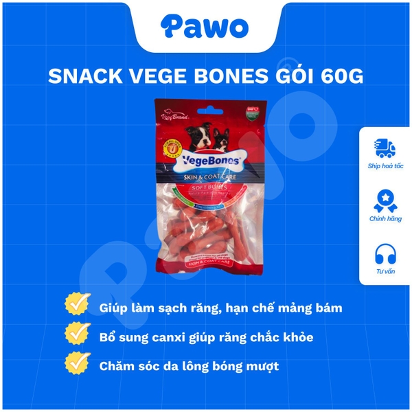 Snack Vege Bones gói 60g | PAWO