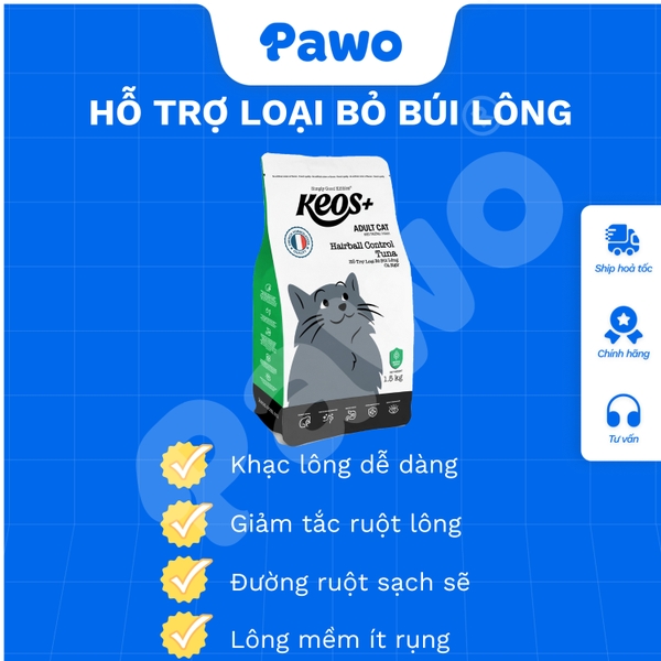 Hạt Keos+ cho mèo loại bỏ búi lông và hỗ trợ tiết niệu PAWO