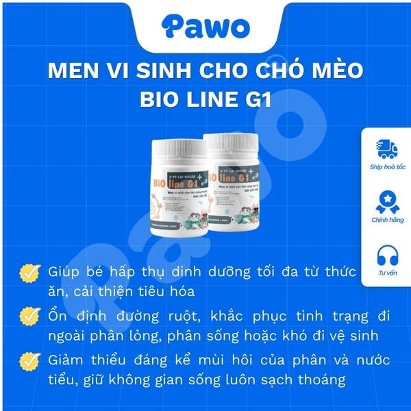 Men vi sinh cho chó mèo Bio Line G1 - 50g