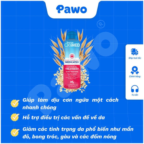 Oxymed medicated oatmeal treatment - Đặc trị giảm ngứa | PAWO