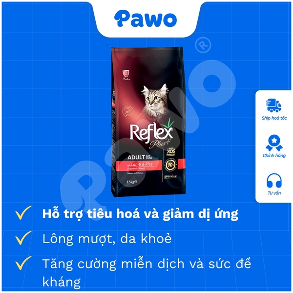 Hạt reflex plus adult 1,5kg dành cho mèo PAWO
