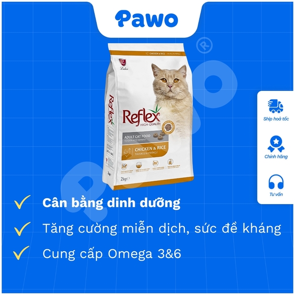 Hạt reflex plus adult 1,5kg dành cho mèo PAWO
