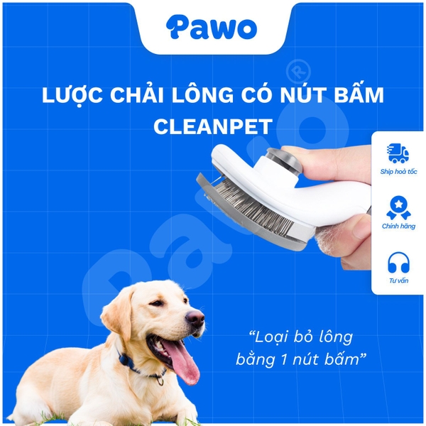 Lược chải lông có nút bấm Cleanpet | PAWO