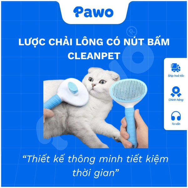Lược chải lông có nút bấm Cleanpet | PAWO