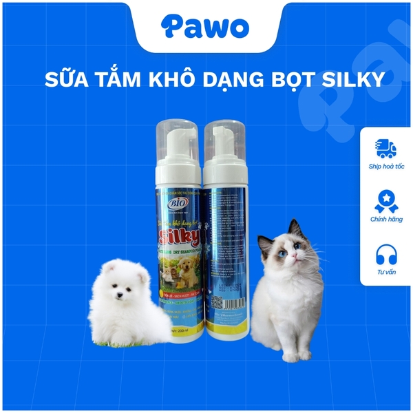 Sữa tắm khô dạng bọt Silky - PAWO