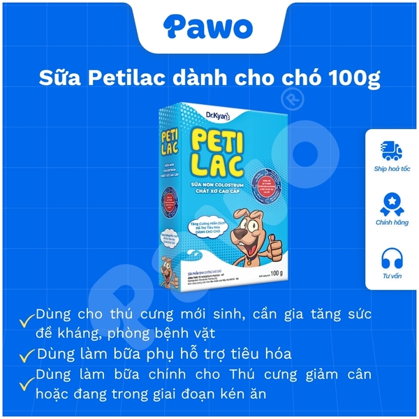 Sữa cho chó mèo Dr Kyan Predogen Precaten Petsure Petilac [Hộp 100g] PAWO