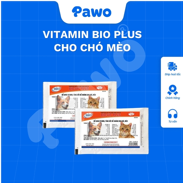 Gói Vitamin Bio Plus Bổ Sung Vitamin Tăng Sức Đề Kháng Cho Chó Mèo - PAWO