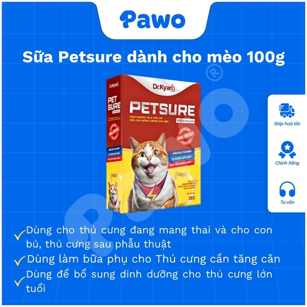 Sữa cho chó mèo Dr Kyan Predogen Precaten Petsure Petilac [Hộp 100g] PAWO