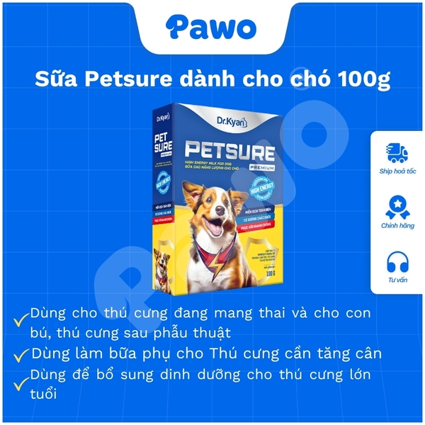 Sữa cho chó mèo Dr Kyan Predogen Precaten Petsure Petilac [Hộp 100g] PAWO