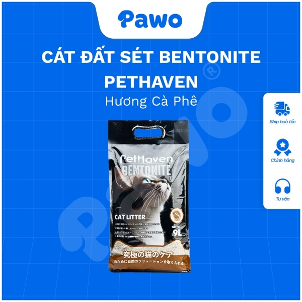 Cát đất sét bentonite PetHaven 9L - Cát vệ sinh cho mèo