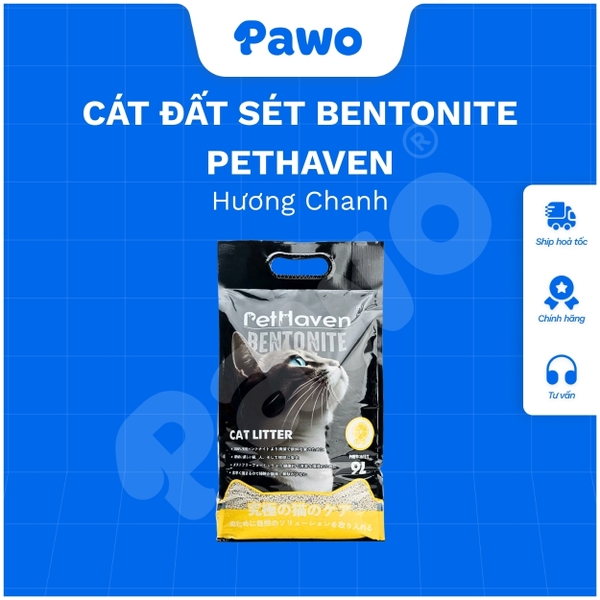 Cát đất sét bentonite PetHaven 9L - Cát vệ sinh cho mèo