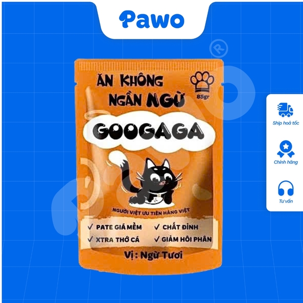 Hỗ Trợ Bé Mèo Kén Ăn - Pate Tươi GOOGAGA 85G Nhiều Vị PAWO