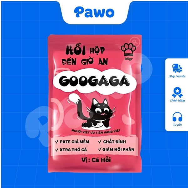 Hỗ Trợ Bé Mèo Kén Ăn - Pate Tươi GOOGAGA 85G Nhiều Vị PAWO