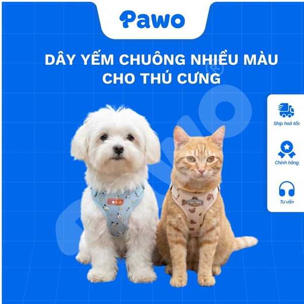 Dây dắt yếm chuông nhiều màu cho thú cưng - PAWO