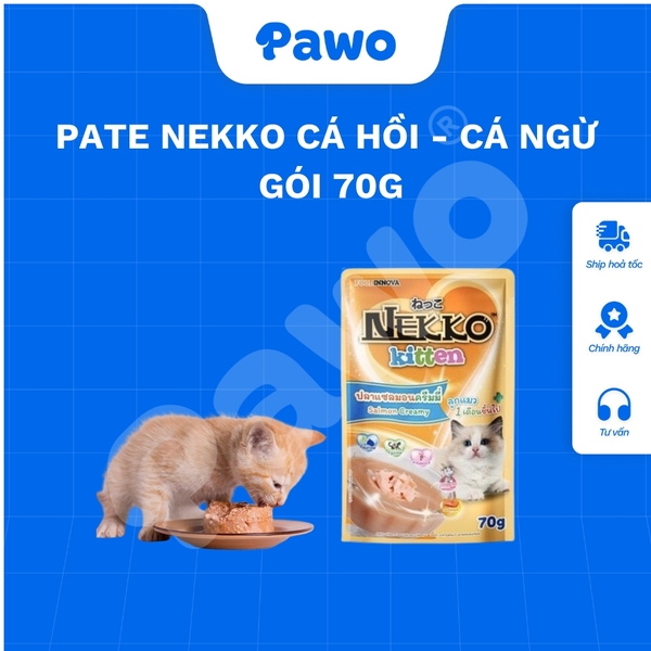 Pate NEKKO cho mèo con dạng kem nội địa Thái Lan gói 70g PAWO.