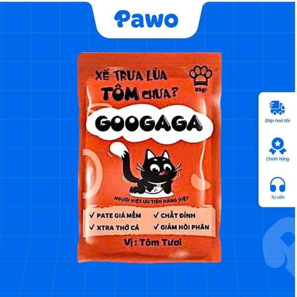 Hỗ Trợ Bé Mèo Kén Ăn - Pate Tươi GOOGAGA 85G Nhiều Vị PAWO