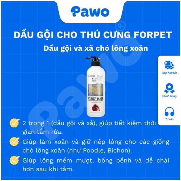 Sữa tắm Forcans dành cho chó mèo 550ml - Pawo