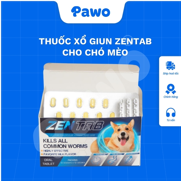 Thuốc xổ giun Zentab cho chó mèo PAWO