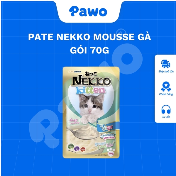 Pate NEKKO cho mèo con dạng kem nội địa Thái Lan gói 70g PAWO.