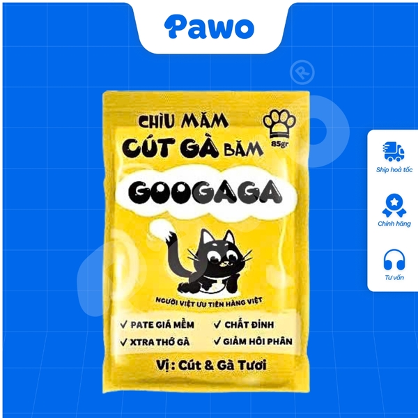 Hỗ Trợ Bé Mèo Kén Ăn - Pate Tươi GOOGAGA 85G Nhiều Vị PAWO