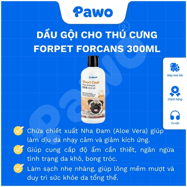 Sữa tắm Forcans từ thiên nhiên cho chó mèo 300ml - PAWO