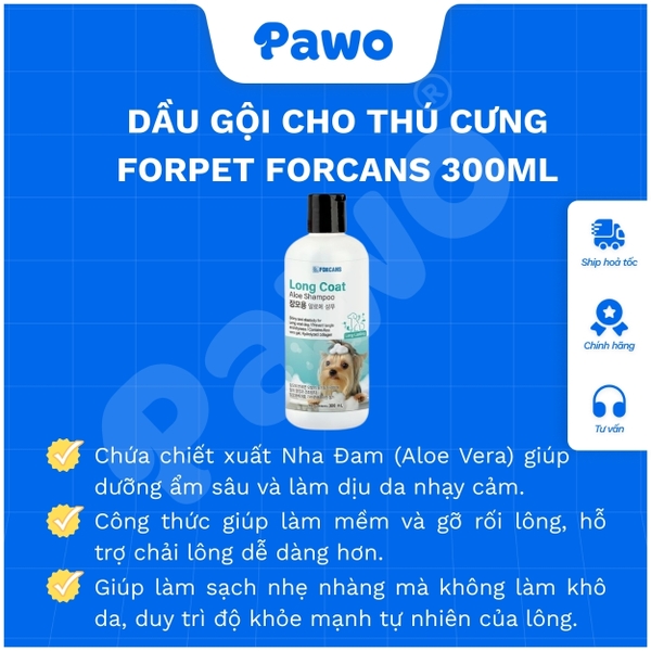 Sữa tắm Forcans từ thiên nhiên cho chó mèo 300ml - PAWO