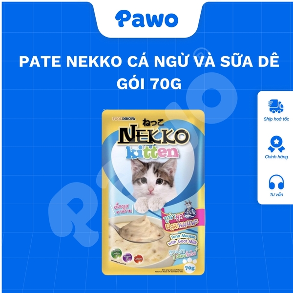 Pate NEKKO cho mèo con dạng kem nội địa Thái Lan gói 70g PAWO.