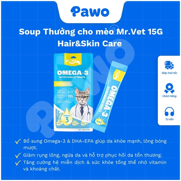 Súp Thưởng Cho Mèo Mr.Vet 15g PAWO