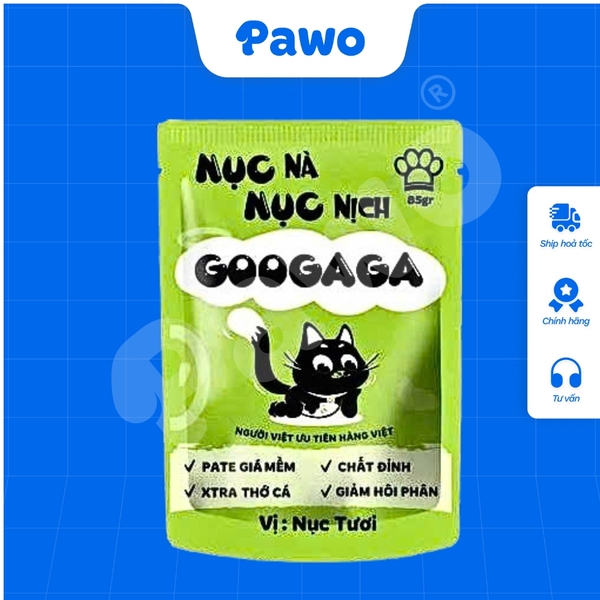 Hỗ Trợ Bé Mèo Kén Ăn - Pate Tươi GOOGAGA 85G Nhiều Vị PAWO