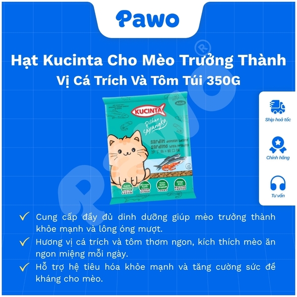 Hạt Kucinta Cho Mèo Mọi Lứa Tuổi PAWO