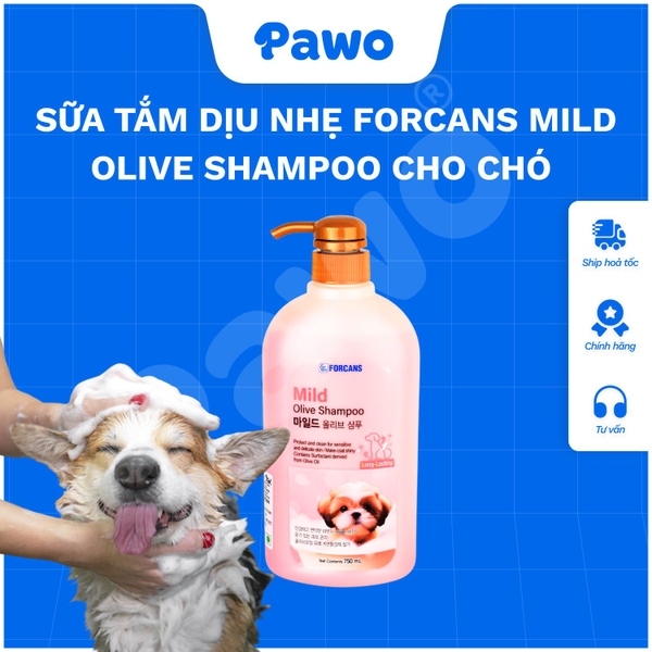 Sữa Tắm Dịu Nhẹ FORCANS Mild Olive Shampoo Cho Chó | PAWO